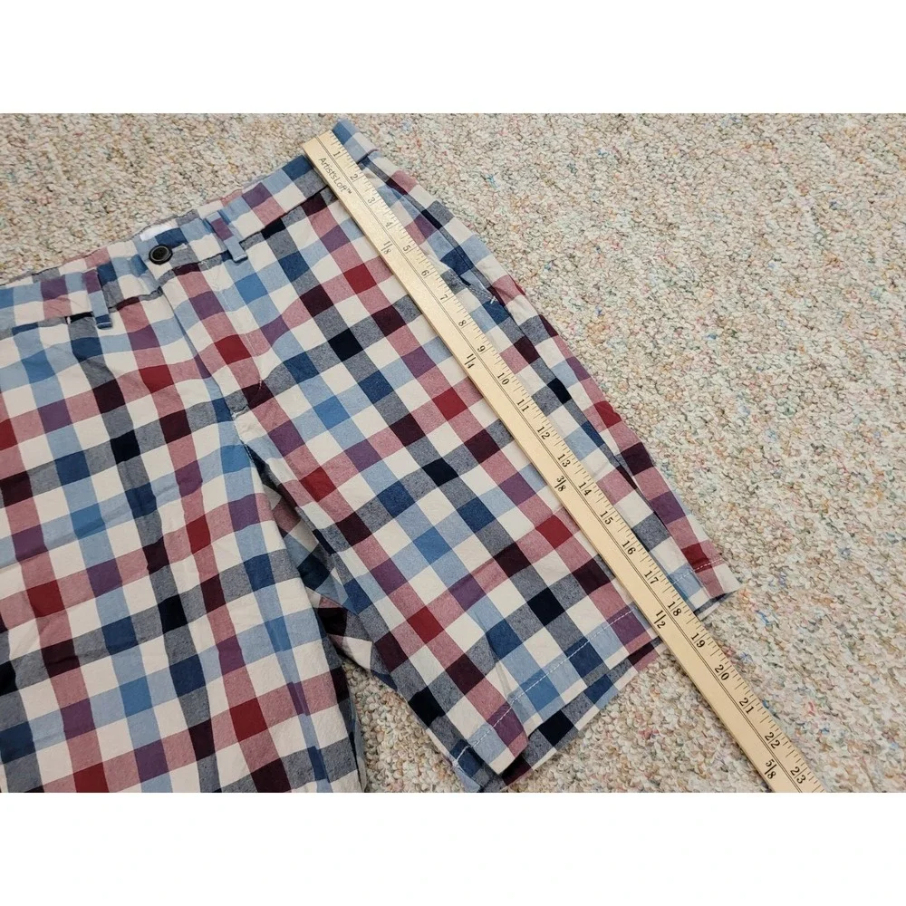 Gap Shorts Mens 29 Blue Red Plaid Check Cotton Chino Preppy 9.5in Inseam